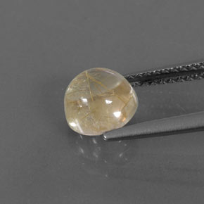 1,62 ctw natürlicher gelber Rutilquarz, Rundschliff, Transparent