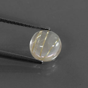 1,50 ctw natürlicher gelber Rutilquarz, Rundschliff, Transparent