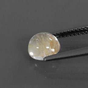 1,42 ctw natürlicher gelber Rutilquarz, Rundschliff, Transparent