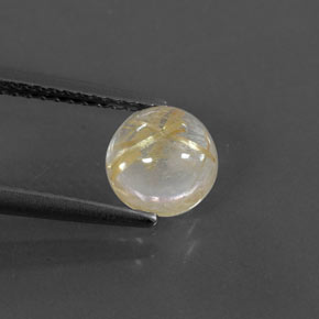 1,37 ctw natürlicher gelber Rutilquarz, Rundschliff, Transparent