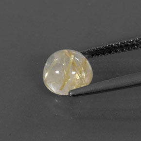 1,37 ctw natürlicher gelber Rutilquarz, Rundschliff, Transparent