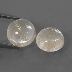  ct natürliche gelber Rutilquarz-Edelsteine, Rundschliff, Transparent