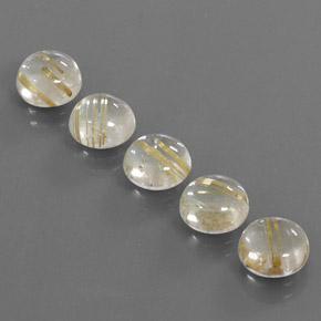  ct natürliche gelber Rutilquarz-Edelsteine, Rundschliff, Transparent