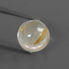 2,74 ctw natürlicher gelber Rutilquarz, Rundschliff, Transparent