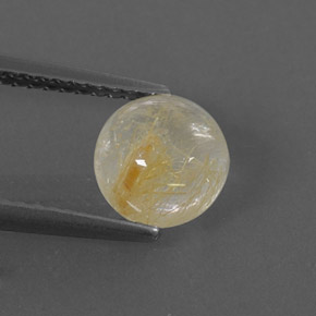 1,65 ctw natürlicher gelber Rutilquarz, Rundschliff, Transparent
