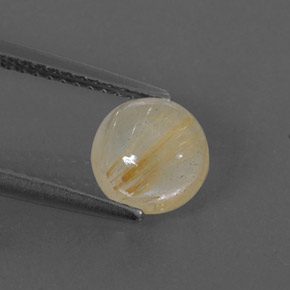 1,50 ctw natürlicher gelber Rutilquarz, Rundschliff, Transparent