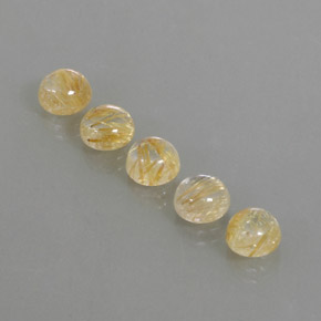  ct natürliche gelber Rutilquarz-Edelsteine, Rundschliff, Transparent