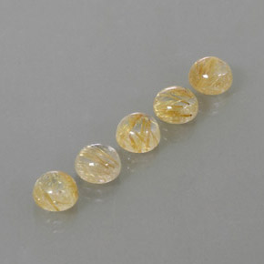  ct natürliche gelber Rutilquarz-Edelsteine, Rundschliff, Transparent