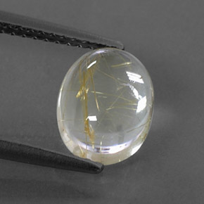 2,04 ctw natürlicher gelber Rutilquarz, Oval Schliff, Transparent