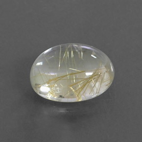 2,04 ctw natürlicher gelber Rutilquarz, Oval Schliff, Transparent