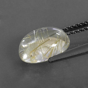 2,04 ctw natürlicher gelber Rutilquarz, Oval Schliff, Transparent