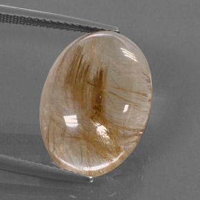 14,50 ctw natürlicher gelber Rutilquarz, Oval Schliff, Transparent