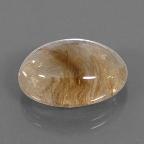 14,50 ctw natürlicher gelber Rutilquarz, Oval Schliff, Transparent