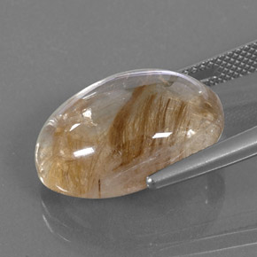 14,50 ctw natürlicher gelber Rutilquarz, Oval Schliff, Transparent
