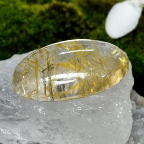 42,48 ctw natürlicher gelber Rutilquarz, Oval Schliff, Transparent