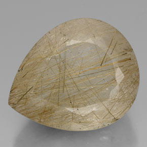 60,42 ctw natürlicher Gold Rutilquarz, Birnenform, Transparent