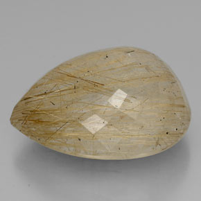 60,42 ctw natürlicher Gold Rutilquarz, Birnenform, Transparent