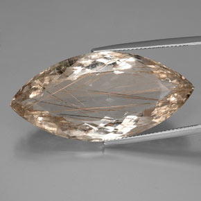 46,12 ctw natürlicher gelber Rutilquarz, Marquise, Transparent