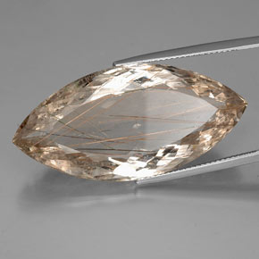 46,12 ctw natürlicher gelber Rutilquarz, Marquise, Transparent