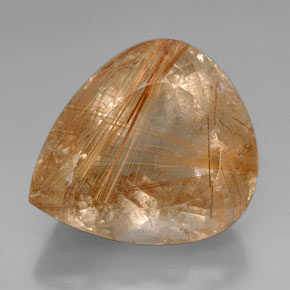 102,45 ctw natürlicher Gold Rutilquarz, Birnenform, Transparent