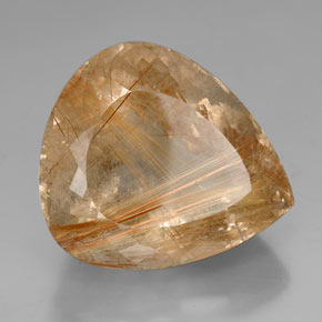 102,45 ctw natürlicher Gold Rutilquarz, Birnenform, Transparent