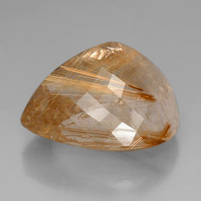 102,45 ctw natürlicher Gold Rutilquarz, Birnenform, Transparent