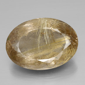 66,47 ctw natürlicher Gold Rutilquarz, Oval Schliff, Transparent