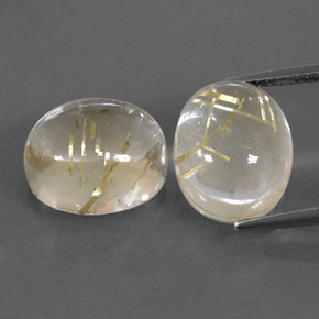  ct natürliche gelber Rutilquarz-Edelsteine, Oval Schliff, Transparent