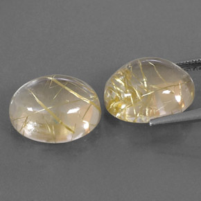  ct natürliche gelber Rutilquarz-Edelsteine, Oval Schliff, Transparent