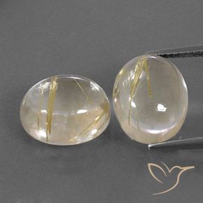 10.86ctw Natürlicher hellgelb Rutilquarz, Oval, Transparent