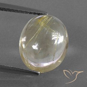 5.04ct Natürlicher Blasses Gelb Rutilquarz, Oval, Transparent