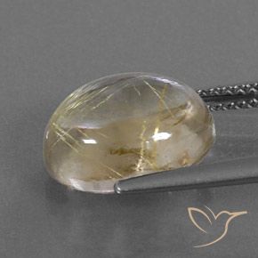 9,17 ctw natürlicher Blasses Gelb Rutilquarz, Oval, Transparent