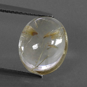 4,89 ctw natürlicher gelber Rutilquarz, Oval Schliff, Transparent