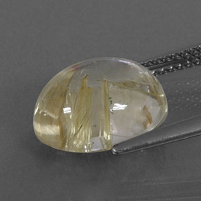 4,89 ctw natürlicher gelber Rutilquarz, Oval Schliff, Transparent