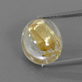 4,46 ctw natürlicher gelber Rutilquarz, Oval Schliff, Transparent