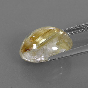 4,46 ctw natürlicher gelber Rutilquarz, Oval Schliff, Transparent