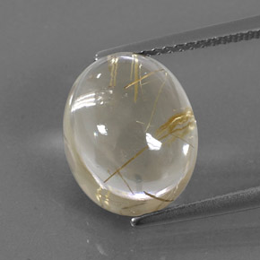 7,12 ctw natürlicher gelber Rutilquarz, Oval Schliff, Transparent
