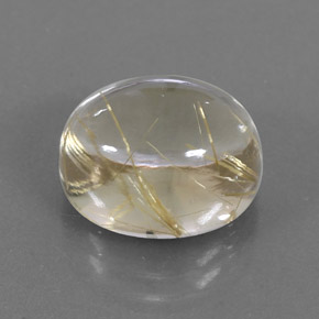 7,12 ctw natürlicher gelber Rutilquarz, Oval Schliff, Transparent