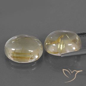 10.69 ct natürliche hellgelb Rutilquarz-Edelsteine, Oval, Transparent