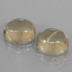 13.34 ct natürliche Blasses Gelb Rutilquarz-Edelsteine, Oval, Transparent