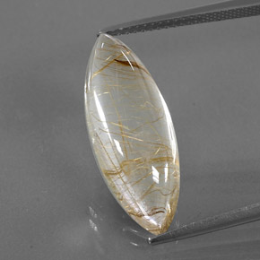 10,87 ctw natürlicher gelber Rutilquarz, Marquise, Transparent