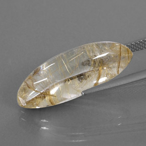 10,87 ctw natürlicher gelber Rutilquarz, Marquise, Transparent