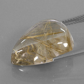 15,54 ctw natürlicher gelber Rutilquarz, Birnenform, Transparent