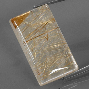 29,39 ctw natürlicher gelber Rutilquarz, Baguette, Transparent