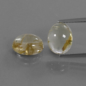  ct natürliche Gold Rutilquarz-Edelsteine, Oval Schliff, Transparent