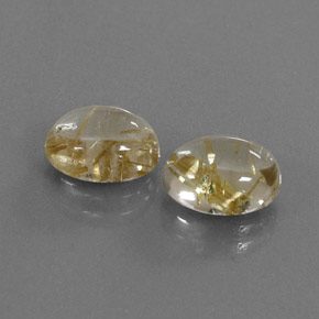  ct natürliche Gold Rutilquarz-Edelsteine, Oval Schliff, Transparent