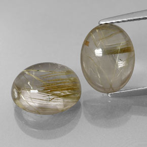  ct natürliche Gold Rutilquarz-Edelsteine, Oval Schliff, Transparent