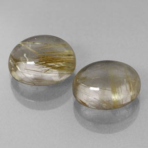  ct natürliche Gold Rutilquarz-Edelsteine, Oval Schliff, Transparent