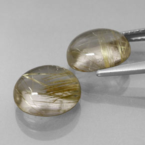  ct natürliche Gold Rutilquarz-Edelsteine, Oval Schliff, Transparent