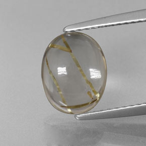 2,66 ctw natürlicher gelber Rutilquarz, Oval Schliff, Transparent